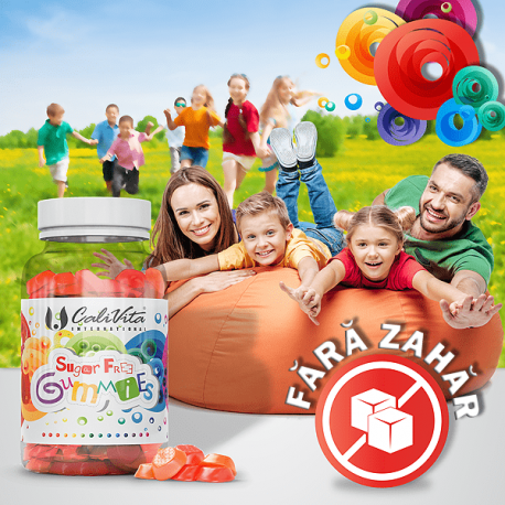 Sugar Free Gummies Jeleuri Naturale Fara Zahar cu Multivitamine si Minerale Pentru Copii